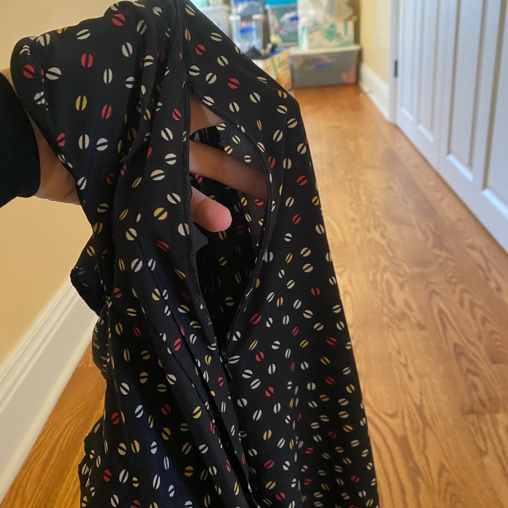 Black Patterned Maternity And Nursing Blouse - image 3